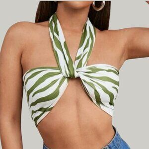 GUC Zebra Stripe Wrap Top